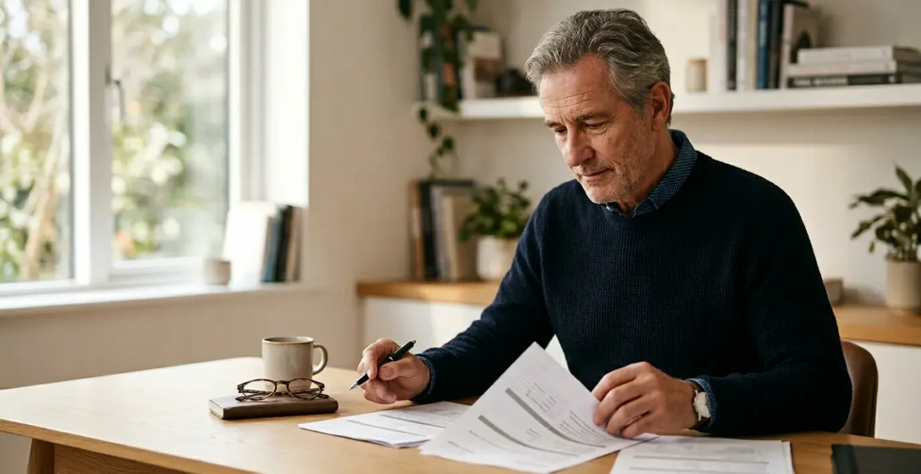 Personne senior réfléchissant à ses choix de mutuelle santé