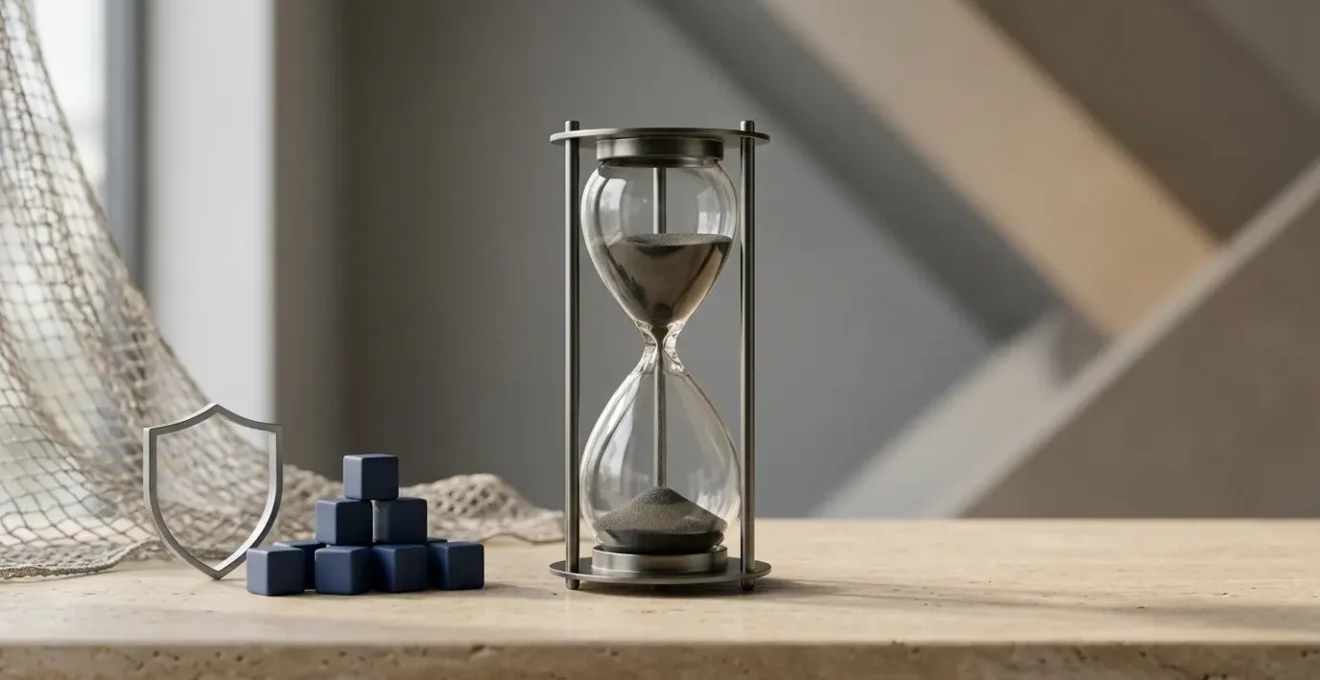 Illustration représentant le concept de délai d'attente et de protection financière en assurance emprunteur