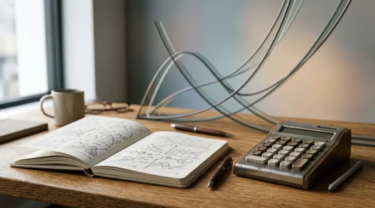Investisseur analysant des graphiques de courbe de taux obligataires avec des instruments financiers