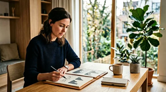 Investisseur consultant des documents financiers dans un environnement moderne et lumineux