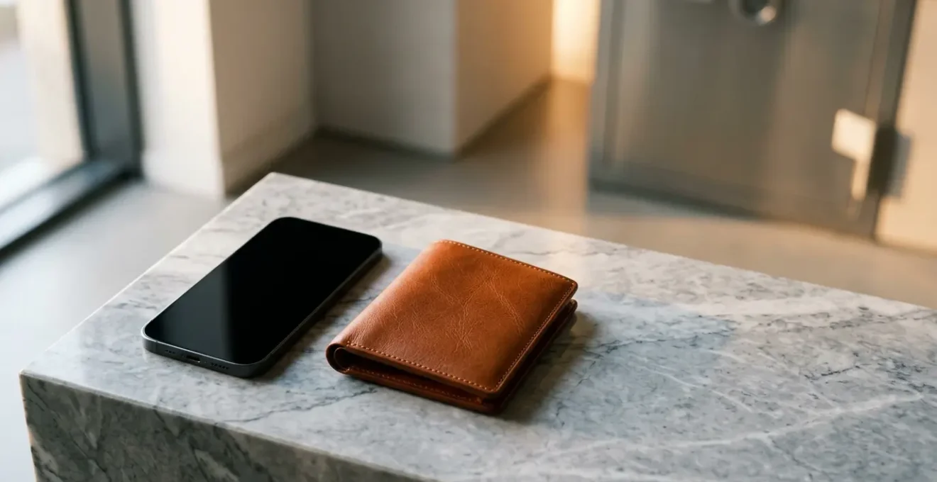 Scène minimaliste comparant la sécurité du paiement mobile et de la carte bancaire