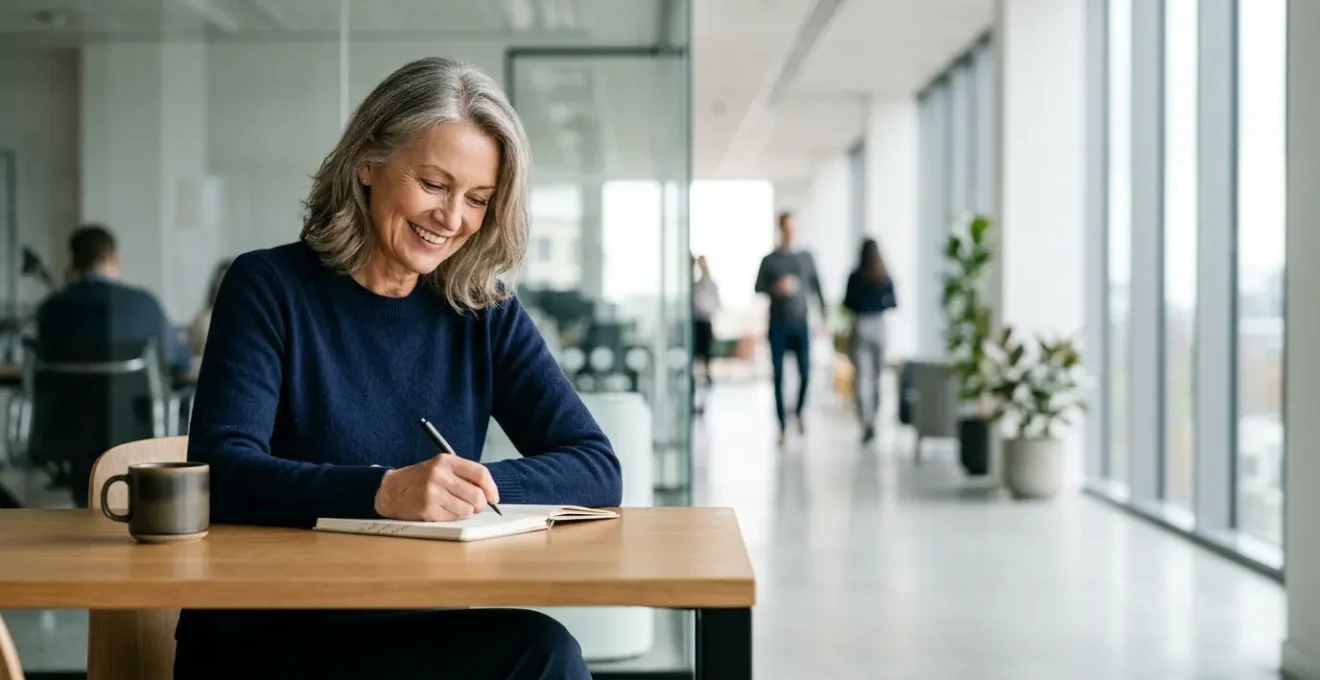 Professionnel senior actif dans un environnement de travail moderne illustrant la transition vers le cumul emploi-retraite