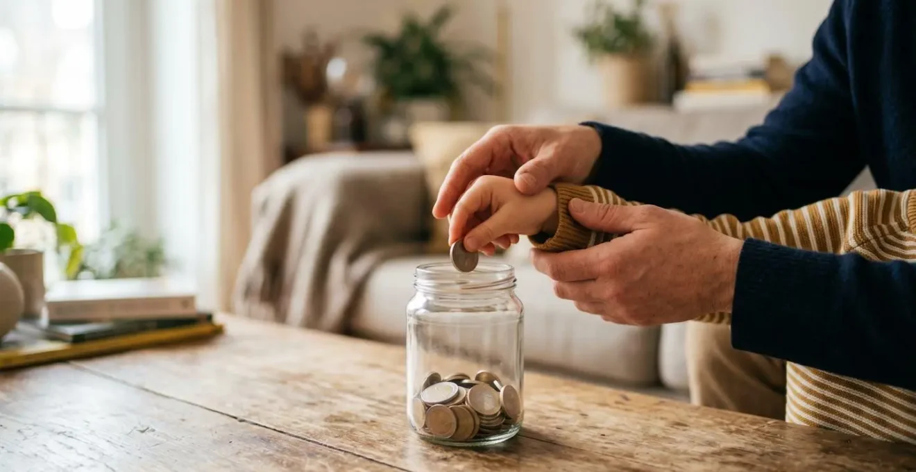Concept visuel représentant l'éducation financière et l'épargne pour les enfants