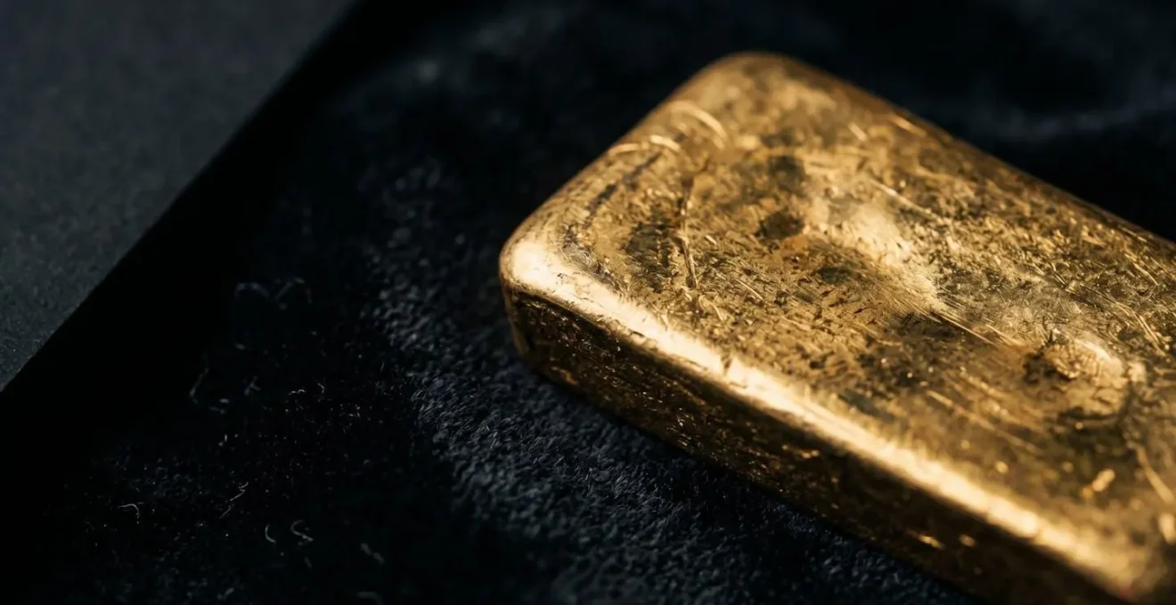 Lingot d'or physique illustrant la propriété tangible d'actif refuge sans contrepartie bancaire